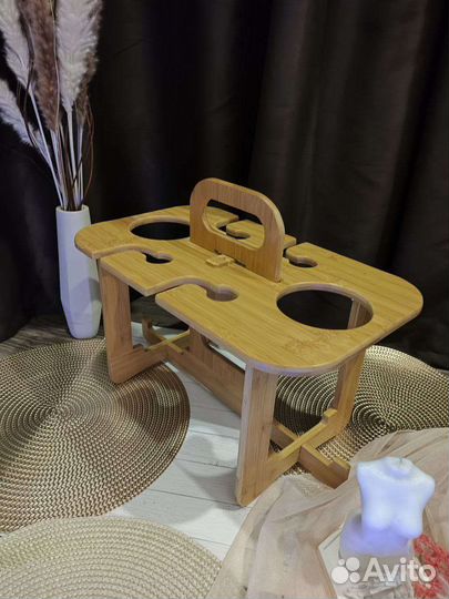 Винный столик-держатель для бутылок и бокалов