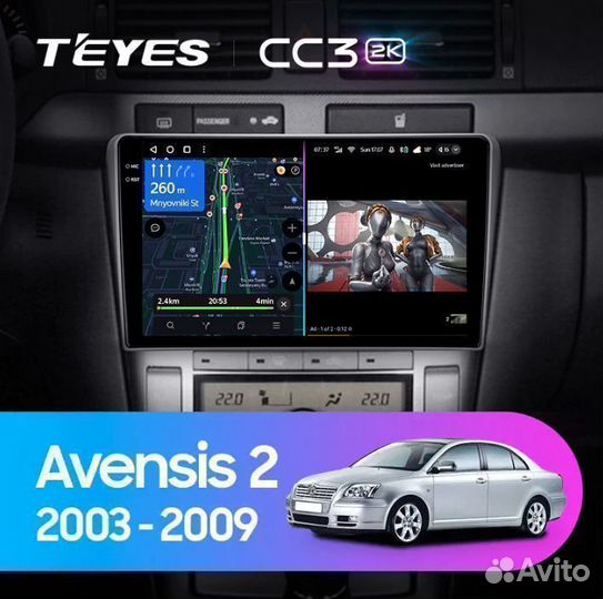 Магнитола Teyes CC3 2K 4/32 Toyota Avensis 03-09