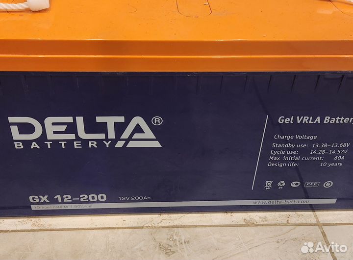 Аккумулятор delta GX 200ач GEL тяговый ибп