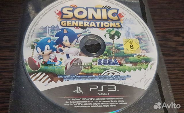 Диск на ps3 Sonic generations