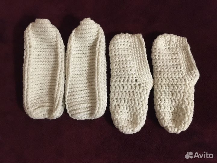 Вязанные тапочки следки