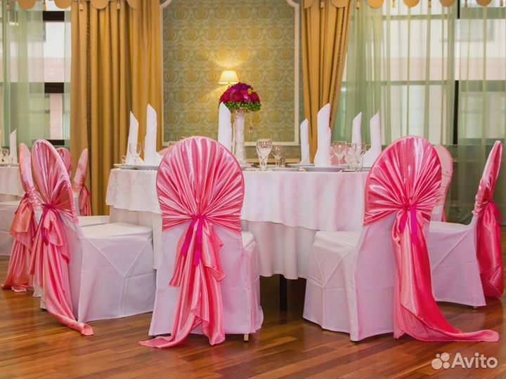 Скатерть банкетная, чехлы на стулья для ресторана