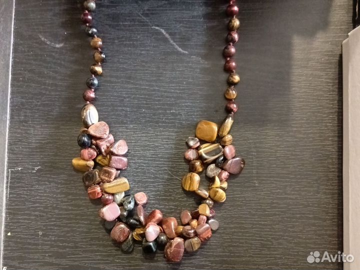 Ожерелье колье винтаж из натуральных камней
