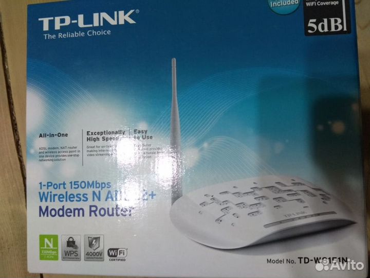 Маршрутизатор adsl2+ TP-link TD-W8151N