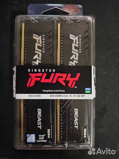 Оперативная память Kingston Fury Beast - 2x 16гб