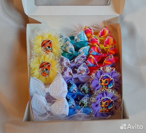 Бантики резинки ручной работы. Подарочный набор