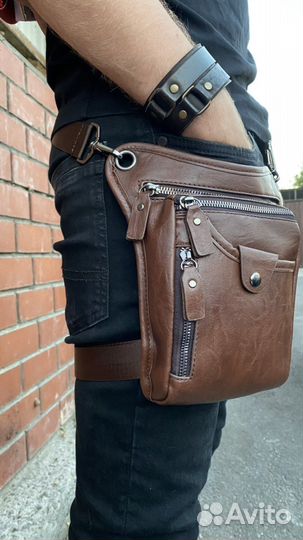 Мотосумка на бедро brown