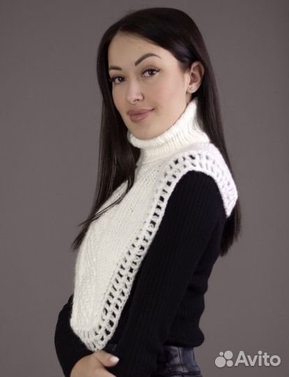 Манишка вязанная снуд воротник