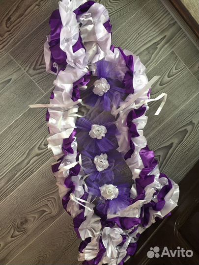 Лента на машину свадебная