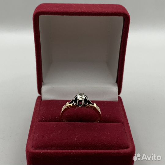 Кольцо с бриллиантом 0.15 ct