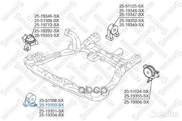 Опора двигателя передняя 25-19350-SX Stellox