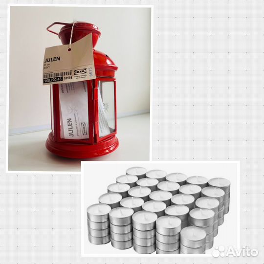 Фонарь и свечи IKEA