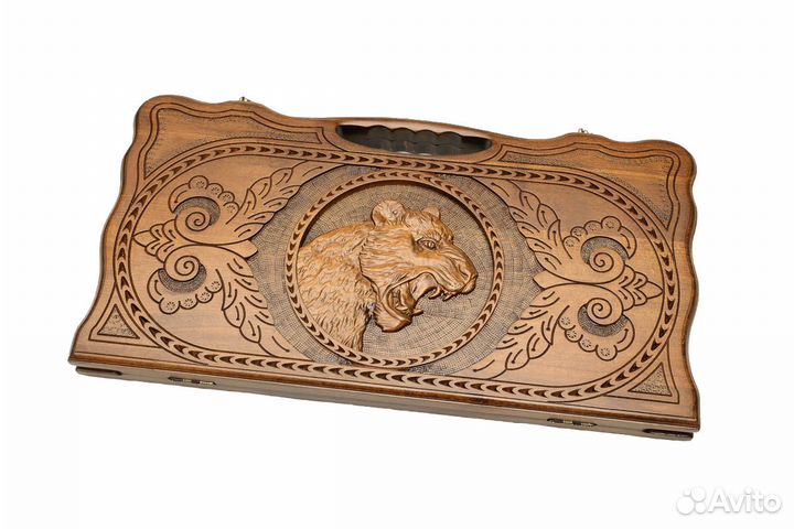 Нарды резные Яванский тигр 61 х 66 см бук Армения 62347