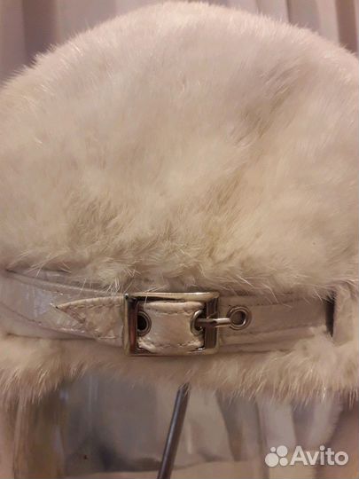 Шапка из белой норки