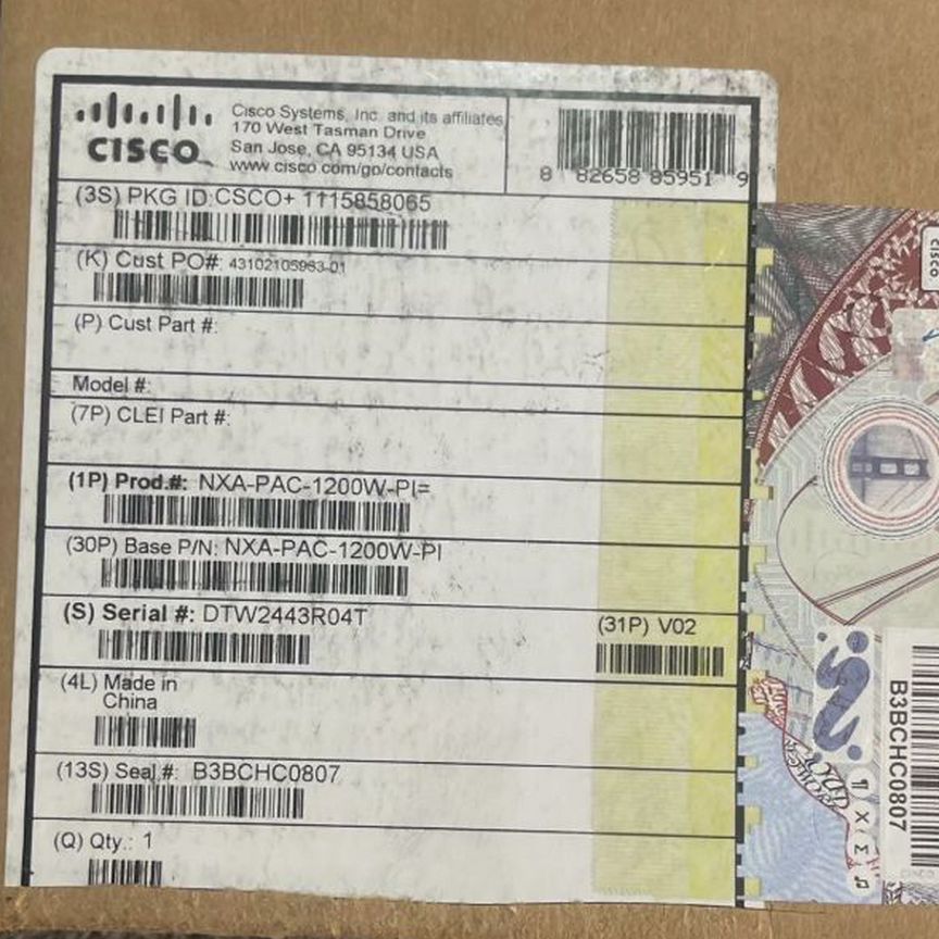 [NXA-PAC-1200W-PI] Блок Питания Cisco Новый Nxa-Pac-1200w-Pi