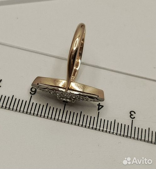 Золотое кольцо 0,79 ct 583 СССР бриллианты