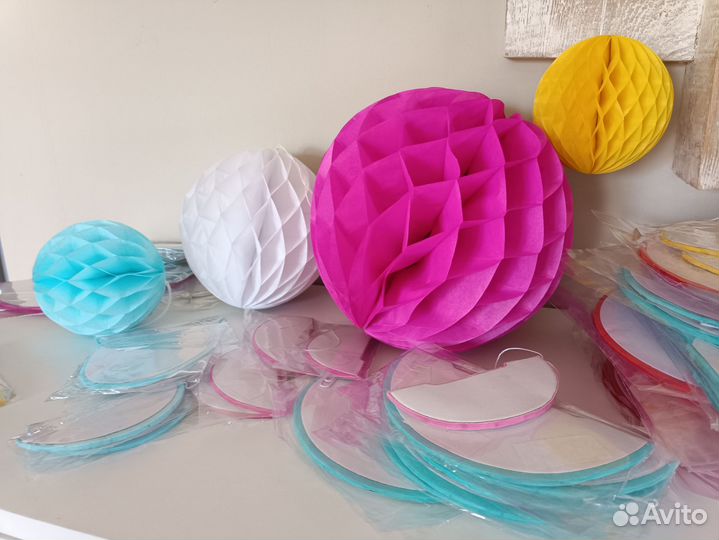 Бумажное украшение шар для декора