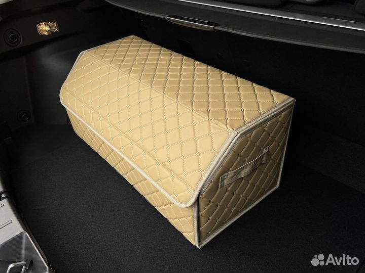 Органайзер большой Бежевый с золотой строчкой