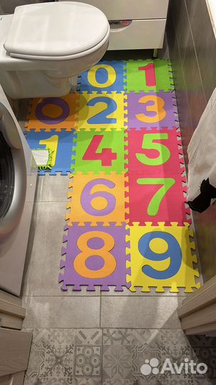 Детский развивающий коврик пазл с цифрами