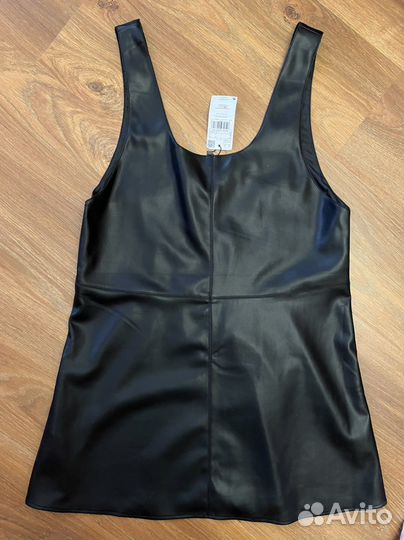 Платье сарафан кожаный
