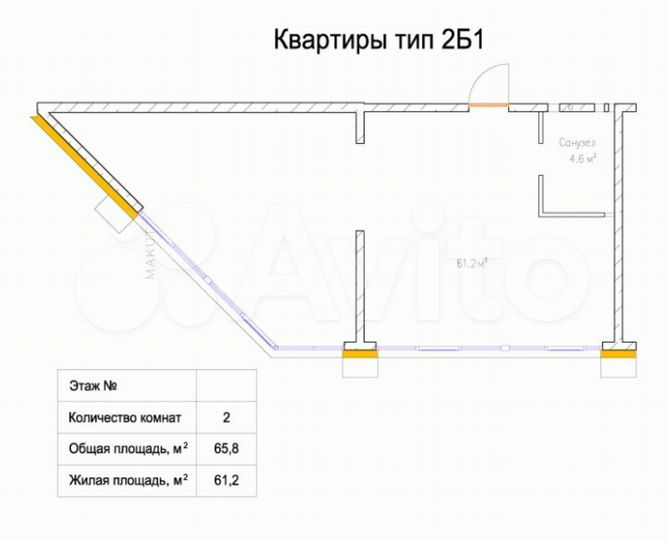 3-к. квартира, 66 м², 14/25 эт.