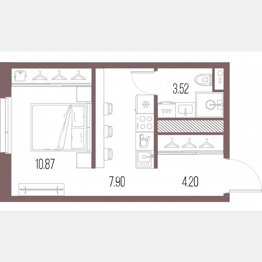 Квартира-студия, 26,5 м², 8/10 эт.
