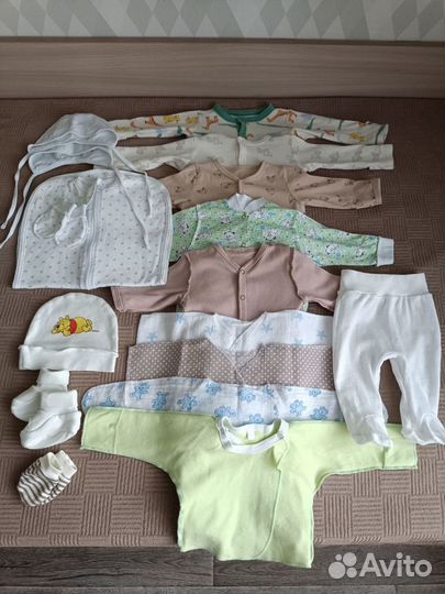 Одежда для новорожденного пакетом, размеры 56 и 62