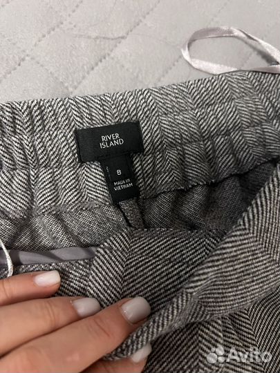 Брюки палаццо серые