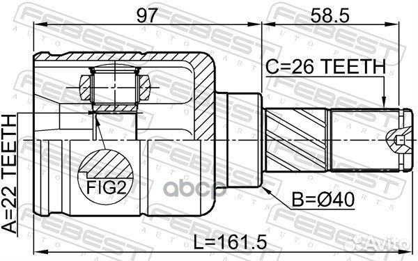 ШРУС внутренний 22X40X26 nissan micra 02- 0211E