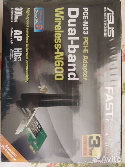 Wifi адаптер 5гц. pci e для пк asus wireless-n600