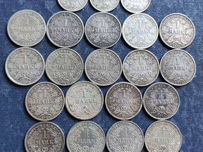 Монеты 1 марка Германская Империя серебро