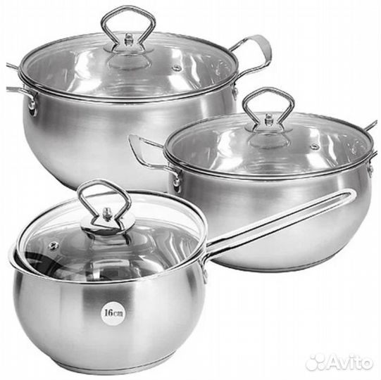 Набор кастрюль с ковшом. новый