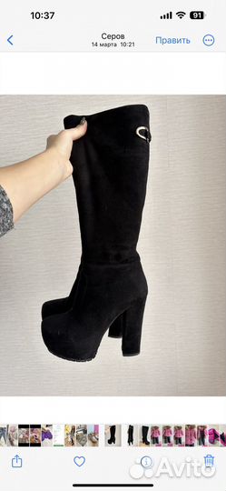 Сапоги на высоком каблукезима