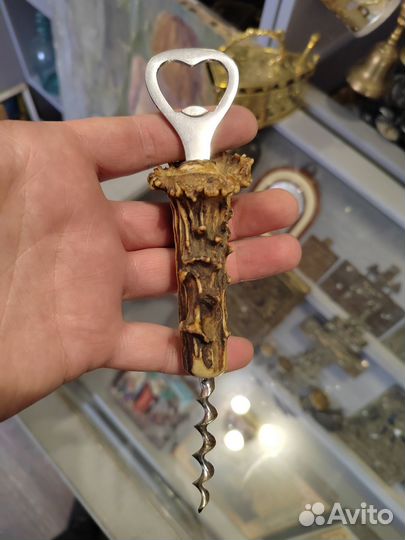 Старинная Открывашка Штопор Рог Оленя