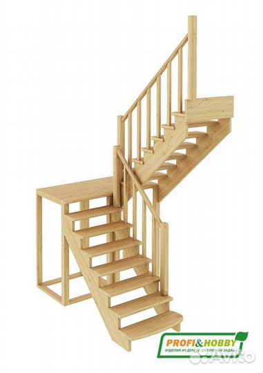 Лестницы деревянные К-004м