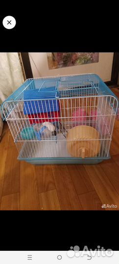 Клетка для грызунов большая с предметами ухода