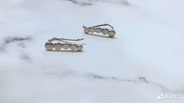 Серьги-каффы серебро