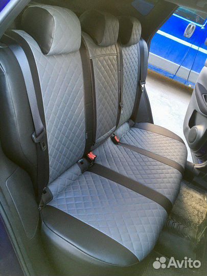 Чехлы экокожа Ромб на Nissan Qashqai 2 Автопилот