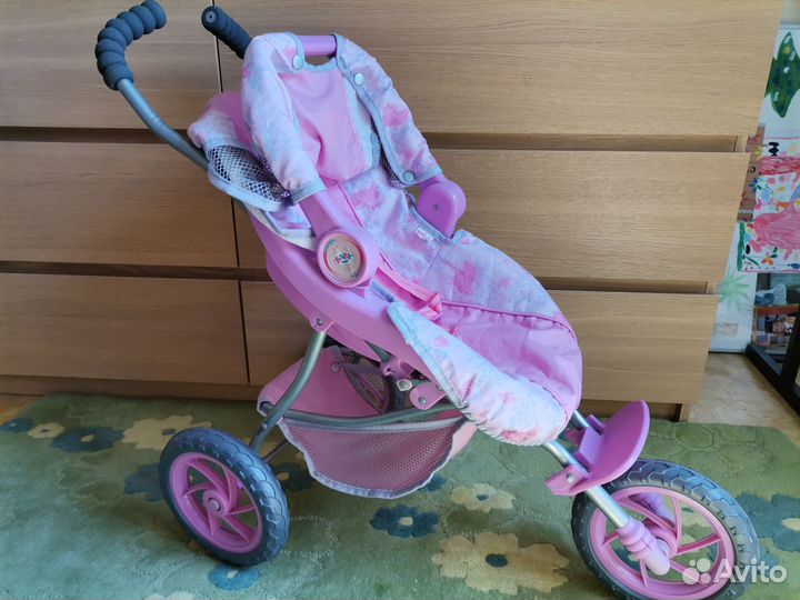 Коляска baby born трёхколёсная