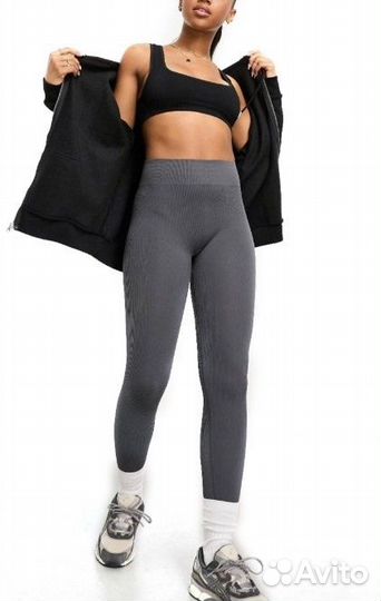 Бесшовные леггинсы в рубчик New Look