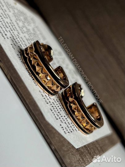 Bvlgari серьги розовое золото 750/керамика