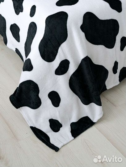Новый плед покрывало 150х200 принт корова, яичница