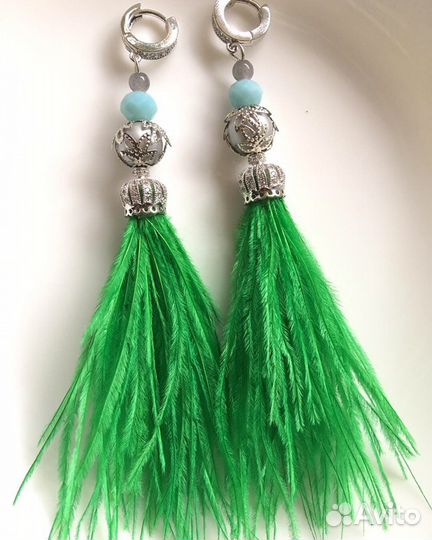 Серьги-перья