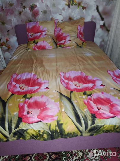 Постельное белье евро б/у