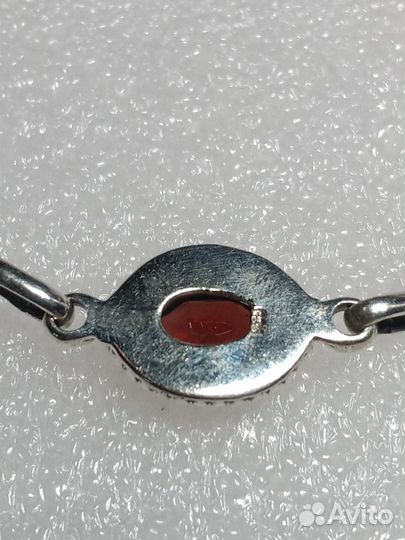 Серебряный браслет с Натуральным Гранатом