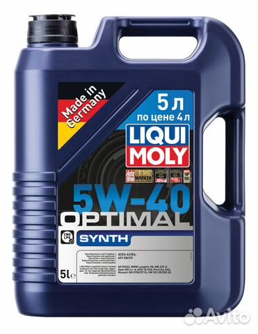 Моторное масло Liqui Moly Optimal Synth 5W-40 5l