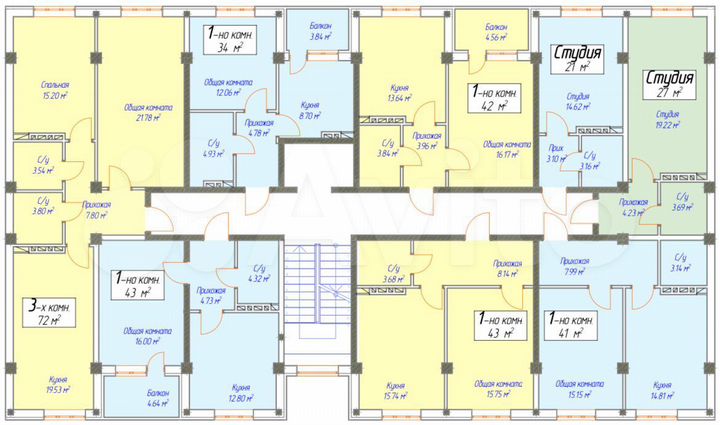 Квартира-студия, 27 м², 6/8 эт.