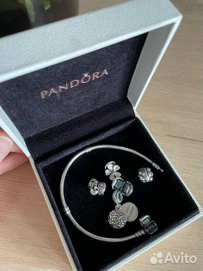 Pandora браслет с шармами новый серебро