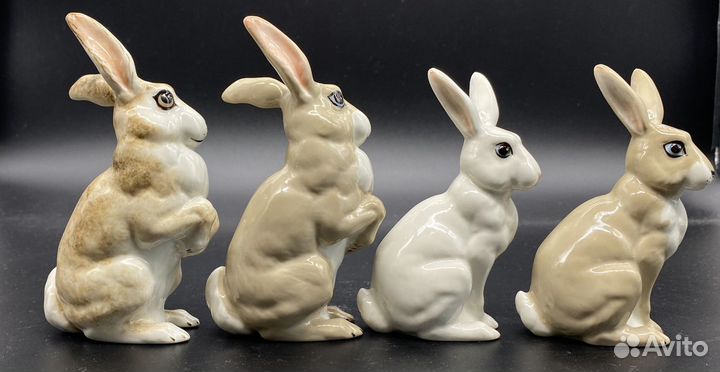 Фарфоровые зайцы (кролики). Коллекция. 10/12 см