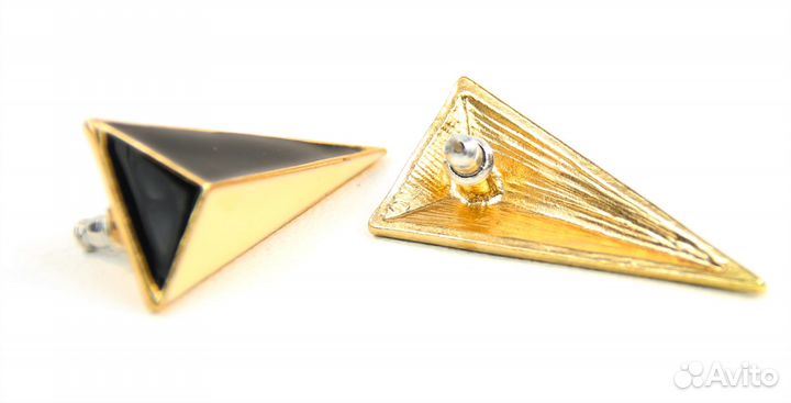 Серьги гвоздики геометрические черно-белые